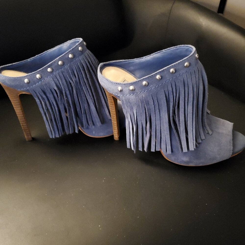 Guess Fringe Heels / Peep toe Mules - Picture 2 of 3